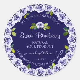 Donkerblauw productverpakkingslabels koelen Lijst  Ronde Sticker