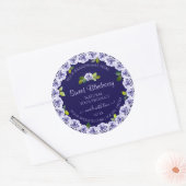 Donkerblauw productverpakkingslabels koelen Lijst  Ronde Sticker (Envelop)