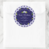 Donkerblauw productverpakkingslabels koelen Lijst  Ronde Sticker (Tas)