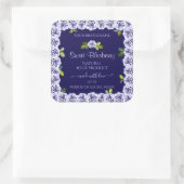 Donkerblauw productverpakkingslabels koelen Lijst  Vierkante Sticker (Tas)