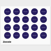 Donkerblauw Professional Plain Modern Ronde Sticker (Vel)