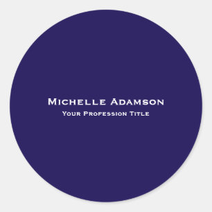 Donkerblauw Professional Plain Modern Ronde Sticker