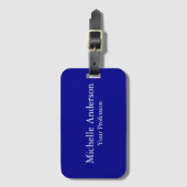 Donkerblauw Professioneel Minimalistisch Modern Pl Bagagelabel (Voorkant (verticaal))