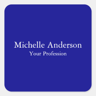 Donkerblauw Professioneel Minimalistisch Modern Pl Vierkante Sticker