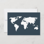 Donkerblauw Reizen Thema Bruiloft | Kaart op achte (Achterkant)