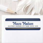 Donkerblauw retouradres voor kerstvakantie etiket (Insitu)