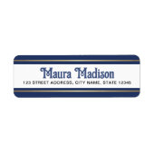 Donkerblauw retouradres voor kerstvakantie etiket (Voorkant)