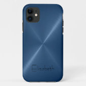 Donkerblauw Roestvrij staal Case-Mate iPhone Case (Achterkant)