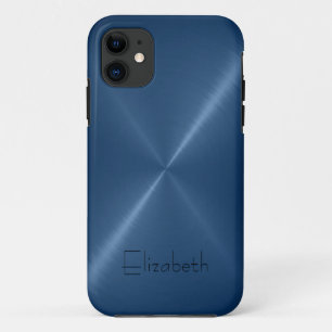 Donkerblauw Roestvrij staal iPhone 11 Hoesje