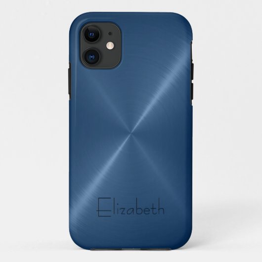 Donkerblauw Roestvrij staal Case-Mate iPhone Case (Achterkant)