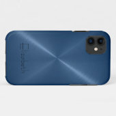 Donkerblauw Roestvrij staal Case-Mate iPhone Case (Achterkant (horizontaal))