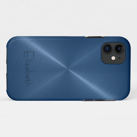 Donkerblauw Roestvrij staal Case-Mate iPhone Case (Achterkant (horizontaal))