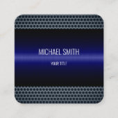 Donkerblauw Roestvrij staal Vierkante Visitekaartje (Voorkant)