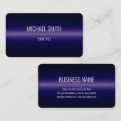 Donkerblauw Roestvrij staal Visitekaartje (Voorkant / Achterkant)
