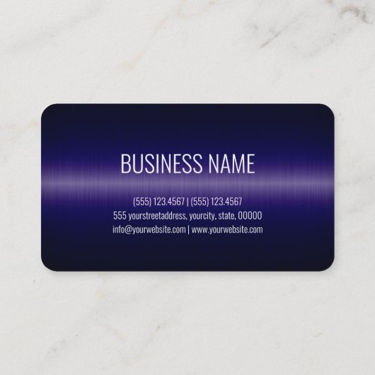 Donkerblauw Roestvrij staal Visitekaartje (Achterkant)