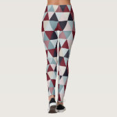 Donkerblauw Rood en Beige Driehoeken B Leggings (Achterkant)