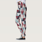 Donkerblauw Rood en Beige Driehoeken B Leggings (Links)