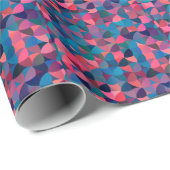 Donkerblauw Rood:  geometrisch Cadeaupapier (Rol Hoek)