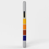 Donkerblauw rood Sinaasappel wit streepjespatroon Case-Mate iPhone Case (Achterkant/rechts)