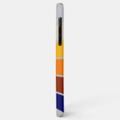 Donkerblauw rood Sinaasappel wit streepjespatroon Case-Mate iPhone Case (Achterkant/links)