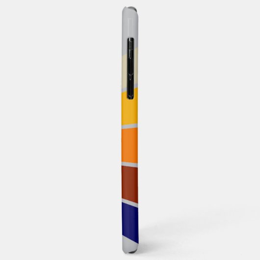 Donkerblauw rood Sinaasappel wit streepjespatroon Case-Mate iPhone Case (Achterkant/links)