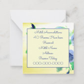 Donkerblauw Roos Bloemen Notitiekaartje (Achterkant)