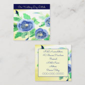 Donkerblauw Roos Bloemen Notitiekaartje (Voorkant / Achterkant)