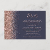 Donkerblauw Roos Gold Glitter Edge Weddenschap - G Informatiekaartje (Voorkant)