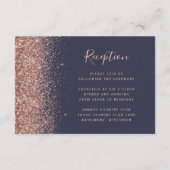 Donkerblauw Roos Gold Glitter Edge Weddenschappen Informatiekaartje (Voorkant)