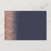 Donkerblauw Roos Gold Glitter Edge Weddenschappen Informatiekaartje (Achterkant)