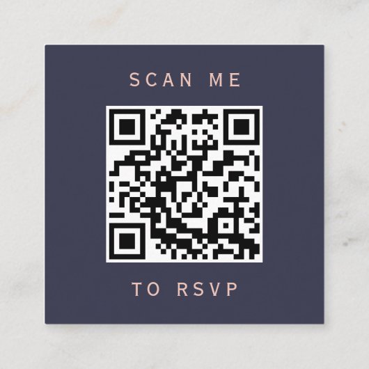 Donkerblauw Roos Gold Glitter Weddenschap QR-code Informatiekaartje (Achterkant)