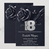 Donkerblauw Roos Gotisch 18e Verjaardag Kaart (Voorkant / Achterkant)