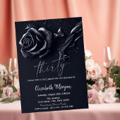 Donkerblauw Roos Gotisch 30e Verjaardag Kaart