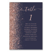 Donkerblauw Roos Gouden Glitter Bruiloft Kaart (Achterkant)