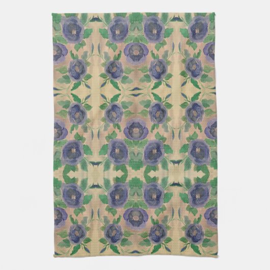 Donkerblauw Roos Theedoek (Verticaal)