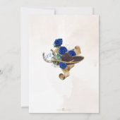 Donkerblauw Royal Roos Mexicana Mariachi Quinceane Kaart (Achterkant)