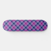 Donkerblauw & Roze geruite Dot Patroon Skateboard (Horizontaal)