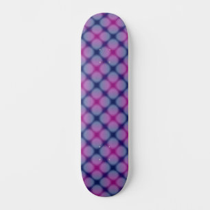 Donkerblauw & Roze geruite Dot Patroon Skateboard