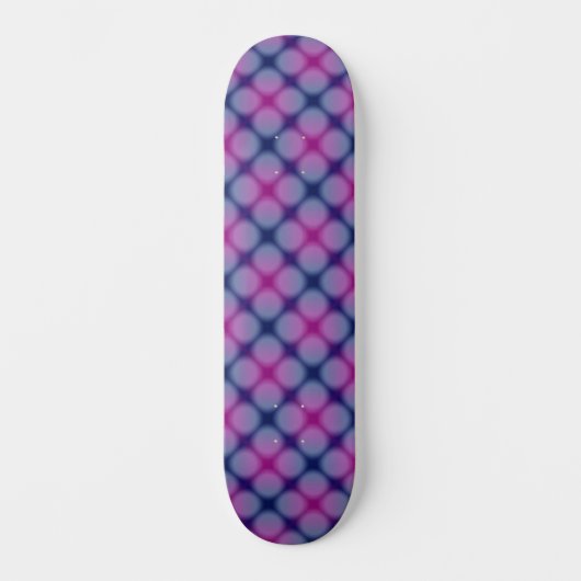 Donkerblauw & Roze geruite Dot Patroon Skateboard (Voorkant)