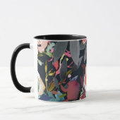 Donkerblauw & Roze Waterverf Bloemendesign Chic Mok (Links)