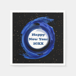 Donkerblauw 's nachts, gelukkig nieuwjaar 20xx servet
