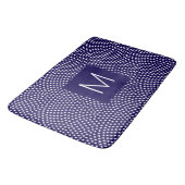 Donkerblauw Same Komon (shark skin) Monogrammed Badmat (Gekanteld)