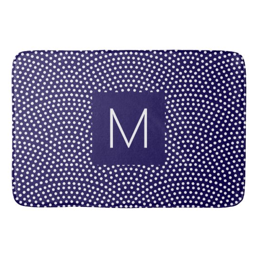 Donkerblauw Same Komon (shark skin) Monogrammed Badmat (Voorkant)