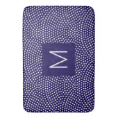 Donkerblauw Same Komon (shark skin) Monogrammed Badmat (Voorkant Verticaal)