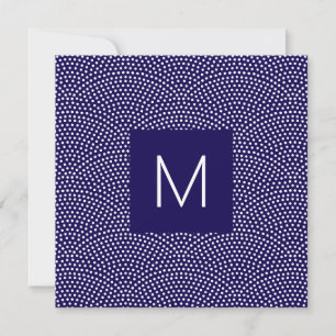 Donkerblauw Same Komon (shark skin) Monogrammed Notitiekaartje