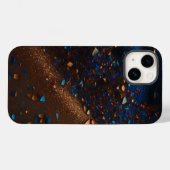 Donkerblauw SandyBrown Glitter iPhone Mate Stoer H Case-Mate iPhone Case (Achterkant (horizontaal))