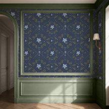 Donkerblauw Scandinavisch Volk Bloemendessertpapie