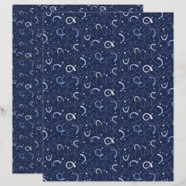 Donkerblauw Schrijfboekpapier over Ruimteverkennin