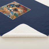 Donkerblauw Sherpa Deken TM Hoofd (3/4)