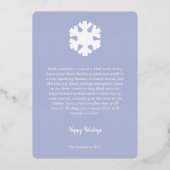 Donkerblauw Silver Snowflake Folie Vakantie Kaart (Achterkant)